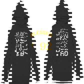 Vintage Blessed By God For 92 Years Old Happy 92nd Birthday Unisex Hoodie - Monsterry
