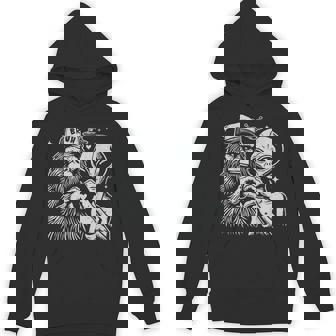 Vintage Bigfoot And Alien Heart Hand Sign Hoodie - Monsterry