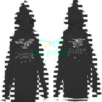 Vintage Go Santa Birds Santa Hat Christmas Lights Hoodie - Monsterry