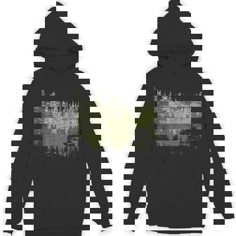Vintage Night Nature Wildlife Trees Outdoor Forest Graphic Unisex Hoodie - Monsterry