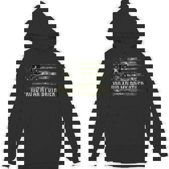 Vintage Proud Army Brother Camo American Flag Veteran Unisex Hoodie - Monsterry