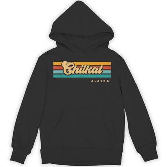 Vintage Sunset Stripes Chilkat Alaska Unisex Hoodie - Monsterry