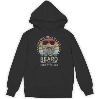 Vintage That's What I Do I Grow A Beard And Know Things Unisex Hoodie - Monsterry