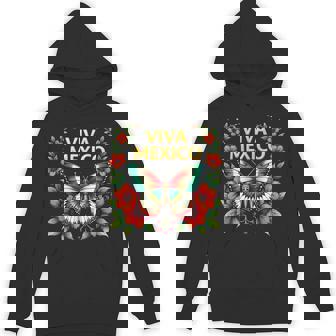 Viva Mexico Butterfly Vintage Mexican Independence Unisex Hoodie - Monsterry