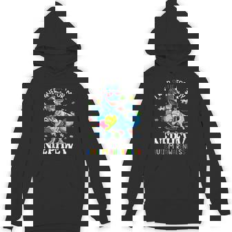 I Wear Blue For My Nephew Autism Awareness Dinosaur Boys Hoodie - Thegiftio UK