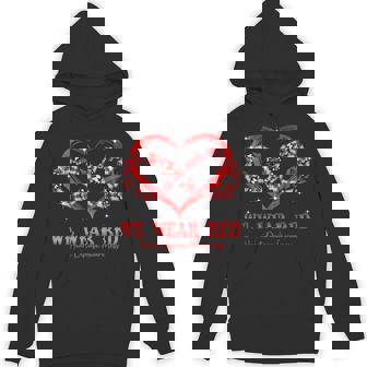 We Wear Red Butterfly Heart Heart Disease Awareness Unisex Hoodie - Monsterry