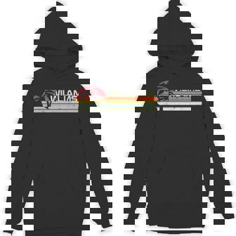 Williams Surname 80s 90s Vintage Sunset With Palm Trees Unisex Hoodie - Monsterry