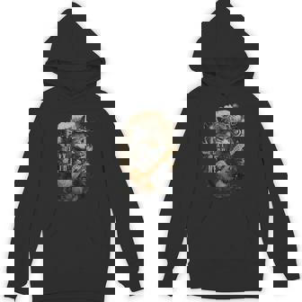 Wolf With A Guitar Rococo Style Play With Me Unisex Hoodie - Monsterry