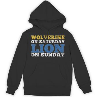 Wolverine On Saturday Lion On Sunday Hoodie - Thegiftio UK