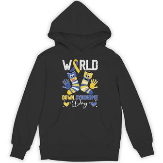 World Down Syndrome Day Yellow & Blue Ribbon Rock Your Socks Hoodie - Thegiftio UK