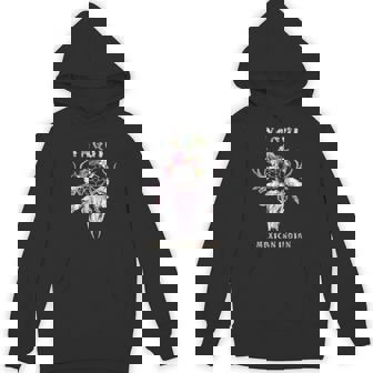 Yaqui Mexican Indian Tribe BOHO Floral Skull Retro Unisex Hoodie - Monsterry