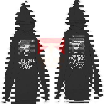 Yeah Sure Okay Western Bull-Skull Retro Hoodie | Mazezy