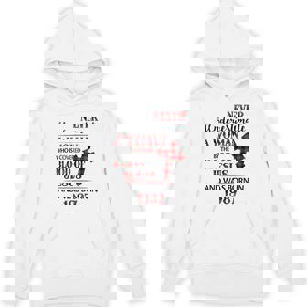 1987 A Woman Who Is Covered By The Blood Of Jesus Hoodie | Mazezy