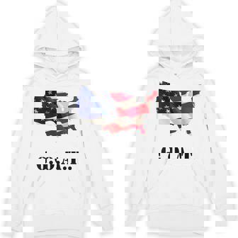4th Of July GOAT American Flag Map USA Unisex Hoodie - Monsterry