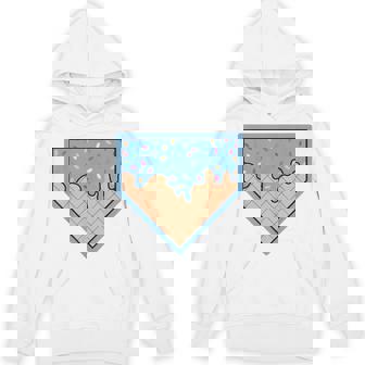 Baseball Home Plate Ice Cream Drip With Sprinkles For Boys Unisex Hoodie - Monsterry