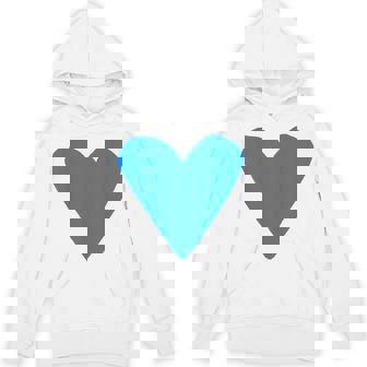 Blue Heart White Hoodie - Thegiftio UK