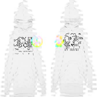 Cat Dad Cat Mom Tie Dye Peace Love Cats Cat Rescue Foster Unisex Hoodie - Monsterry
