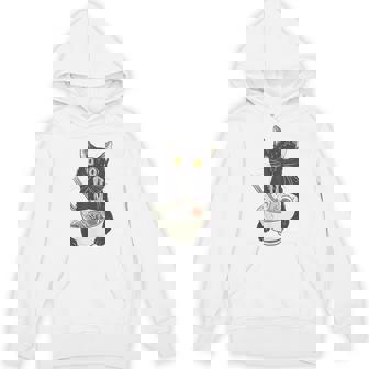 Cat Eating Ramen Vintage Japanese Noodles Hoodie - Thegiftio