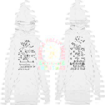 Cat Holly Xmas Jolly Christmas Lights Retro Groovy Pet Unisex Hoodie - Monsterry