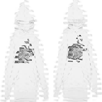 Cool Vintage Country Farm Animal Rabbit Hare Bunny Unisex Hoodie - Monsterry