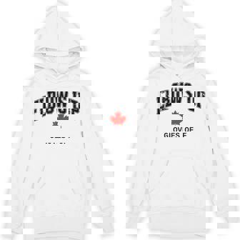Elbows Up Gloves Off Fun Hockey Canada Flag Hoodie | Mazezy