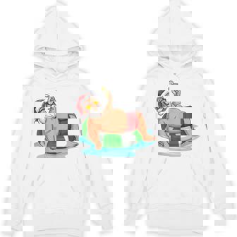 Fat Santa Relaxing Cocktail Beach Holiday Xmas Unisex Hoodie - Monsterry