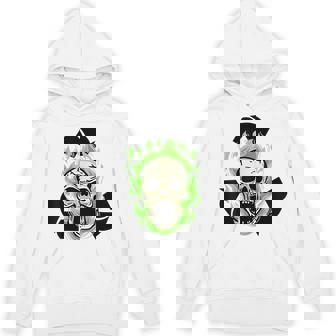 Flaming Skull Recycling Symbol Edgy With Flames Unisex Hoodie - Monsterry