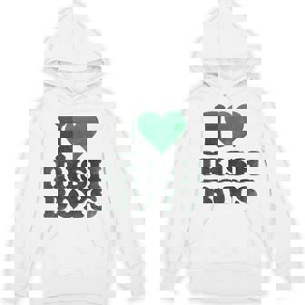 St Patrick Day I Love Irish Boys I Heart Irish Boys Hoodie - Thegiftio UK