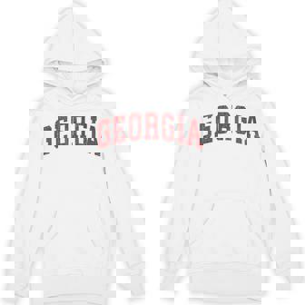 Georgia Ga Vintage Athletic Red Sports Style 80S 90S Hoodie - Monsterry