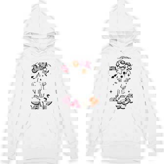 Groovy Ghost Spooky Babe Vibes Retro Floral Hippie Halloween Unisex Hoodie - Monsterry