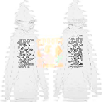Groovy Spooky Babe Vibes Vintage Thick Thighs Halloween Vibe Unisex Hoodie - Monsterry
