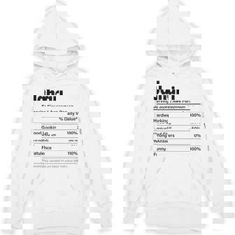 JAHARI Nutrition Facts Name Definition Graphic Tank Top Unisex Hoodie - Monsterry
