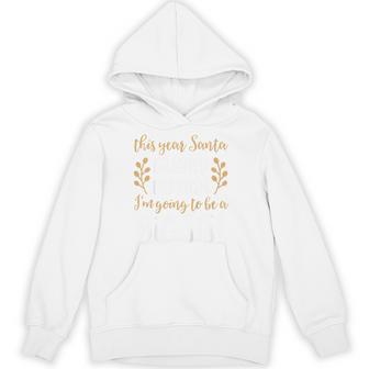 Kids Big Sister Christmas Pregnancy Announcement Shirt Santa Unisex Hoodie - Monsterry