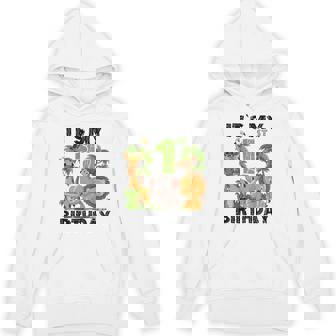 Kids It's My 1st Birthday Zoo Safari Jungle Animals Theme Unisex Hoodie - Monsterry