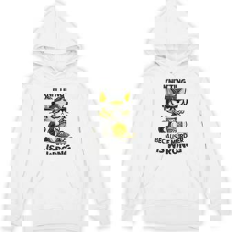 Kitten Knitting Because Murder Is Wrong Cat Unisex Hoodie - Monsterry