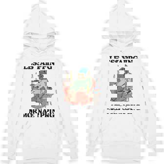 Less Yapping More Napping Bear Lover Reading Unisex Hoodie - Monsterry