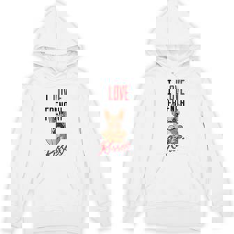 I Love French Kisses French Bulldog Doggy Frenchie Mom Unisex Hoodie - Monsterry