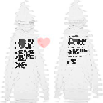I Love Service Dog Emotional Support Human Dog Mom Paw Unisex Hoodie - Monsterry