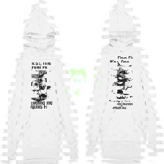 Mental Health Warrior Awareness Black Cat Brain Illness Hoodie - Seseable