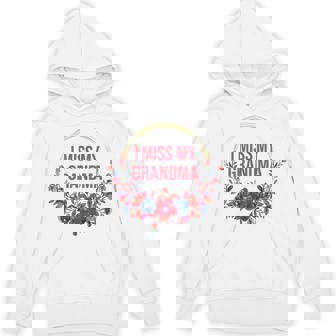 I Miss My Grandma Flower Red Blue Floral Family Memorial Unisex Hoodie - Monsterry