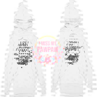 I Miss My Pawpaw Flower Red Blue Floral Family Memorial Unisex Hoodie - Monsterry