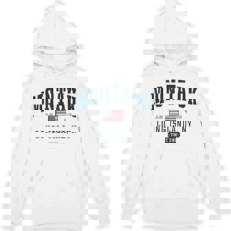 Montauk Long Island NY New York The End USA Flag Tee Unisex Hoodie - Monsterry