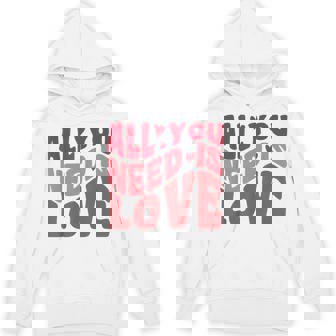 All You Need Is Love Retro Style Valentine's Day Unisex Hoodie - Monsterry