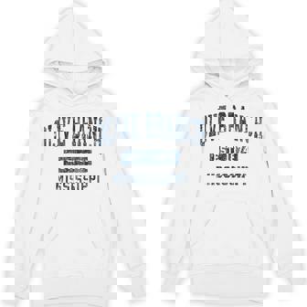 Olive Branch Mississippi MS Vintage Sports Navy Print Unisex Hoodie - Monsterry