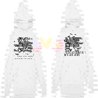 Peace Love America American Flag Leopard Men 4th Of July Unisex Hoodie - Monsterry