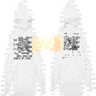 Peace Love Orange Tabby Cat Lover Unisex Hoodie - Monsterry