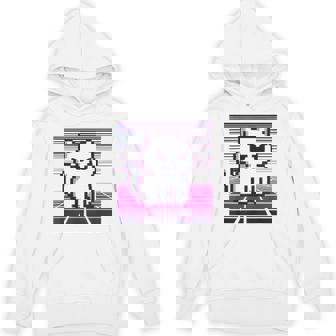 Pixelated Retro Gaming 8-Bit Minimalist Nostalgic Cat Art Unisex Hoodie - Monsterry