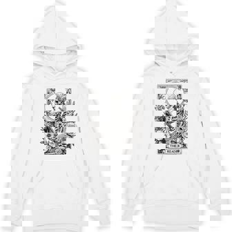 The Reader Skeleton Book Lover Tarot Card Reading Book Unisex Hoodie - Monsterry