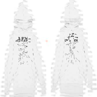 Rescue Dog And Cat Drawing Rescue Pet Pittie And Kitty Unisex Hoodie - Monsterry