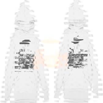 Retro 90S Western Vintage Ufo Cowboy Cat Wild West Kitten Hoodie - Thegiftio